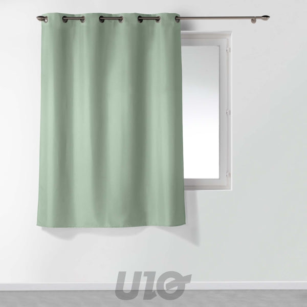 Effen gordijn met ringen 140 x 180 cm – saliegroen