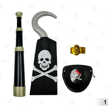 3-delige piratenset (kijker gancio uncinato benda voor o