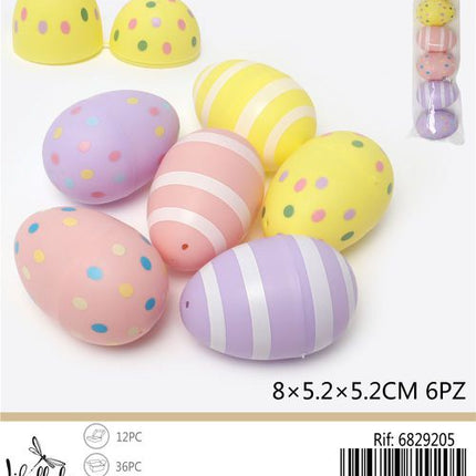 Decoratieve eieren 8x5,2 cm – 6 stuks