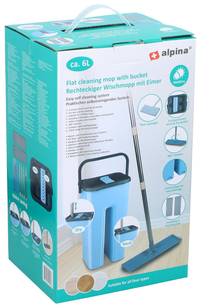 Vloermopset – 4-delig met emmer