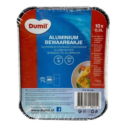 Dumil Aluminium Bewaarbakje 0,5 L – 10× Promo