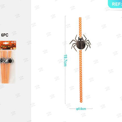 Rietjes met toppa spin halloween 6st.