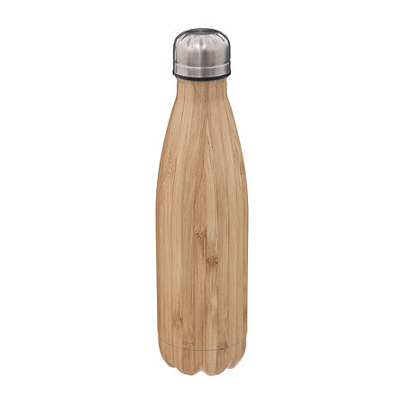 thermofles van roestvrij staal met bamboe effect 0,5 l