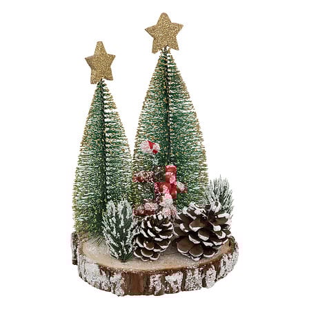 Mini-kerstboom op boomstam – 21 cm – cedar/PP