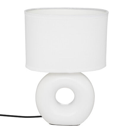 Ronde lamp Baru 25 cm hoog matwit keramiek