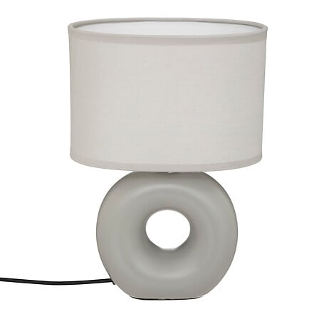Ronde lamp Baru 25 cm hoog mattaupe keramiek