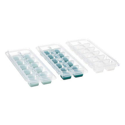 set van 3 ijsblokbakjes met druksysteem