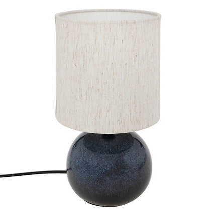 Lamp bol Gaia 28 cm hoog blauw oranje keramiek