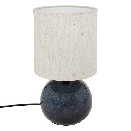 Lamp bol Gaia 28 cm hoog blauw oranje keramiek