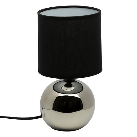 Lamp bol Timéo 25 cm hoog zilver keramiek