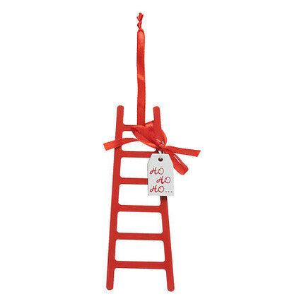 Ho-ho-ho ladderdecoratie – 15 cm – rood hout