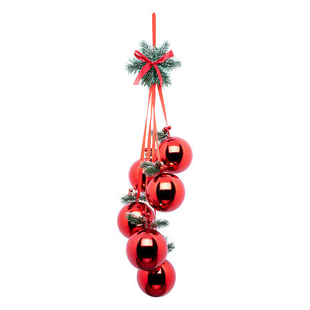 Set van 6 rode PVC kerstballen – hangend