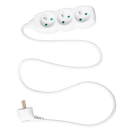 3 Wandcontactdoos met randaarde 1m