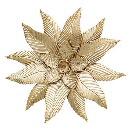 Amandine bloemen wanddecoratie 67 x 67 cm goud metaal