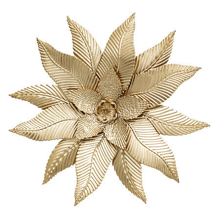 Amandine bloemen wanddecoratie 67 x 67 cm goud metaal