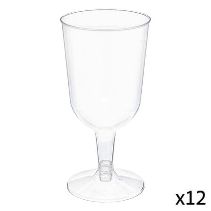 Set van 12 herbruikbare cocktail wijnglazen 15 cl PS transparant
