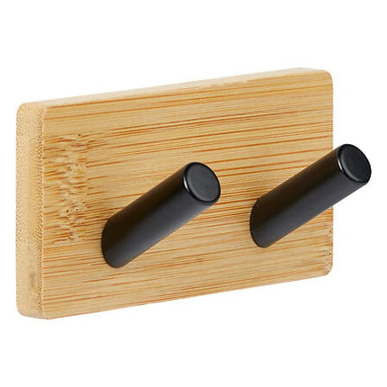 Zelfklevende haak Stiky 2 koppen bamboe assorted