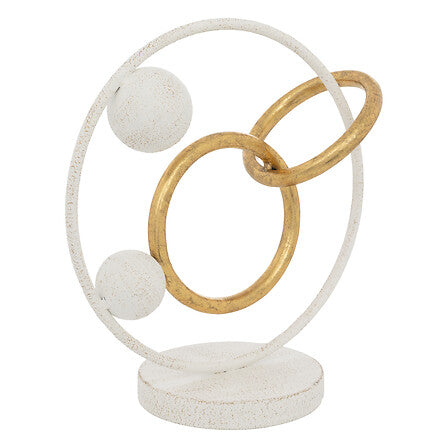 Rob metallic decoratie voor tafel hoogte 30 cm wit