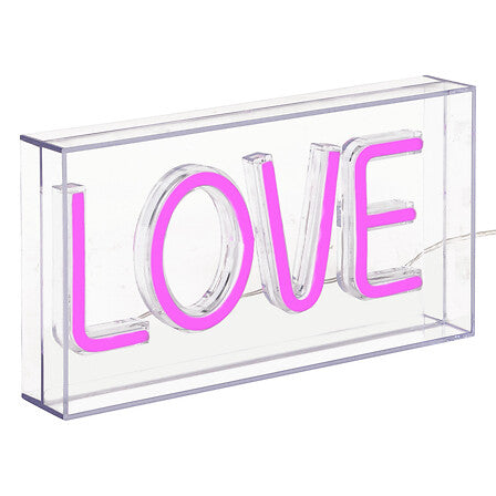Love LED neon tafellamp 23×4×12,5 cm roze