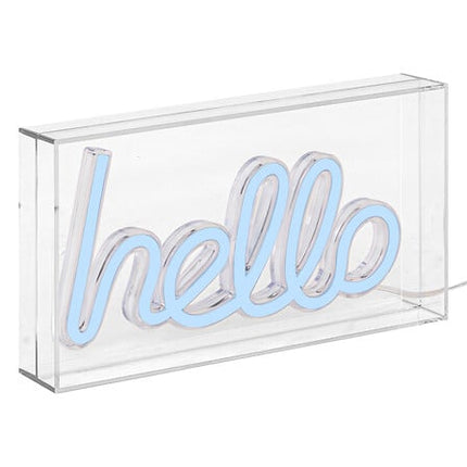 Hello LED neon tafellamp 23×4×12,5 cm blauw