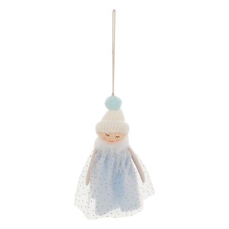 Houten meisje figuur – 15 cm – blauw