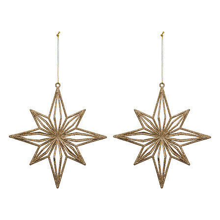 Set van 2 gouden sterren – 17 cm