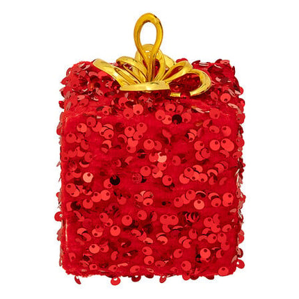 Glitter cadeau – 12 cm – rood
