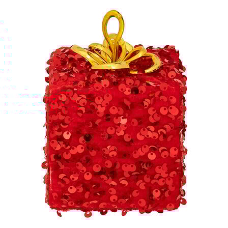 Glitter cadeau – 12 cm – rood