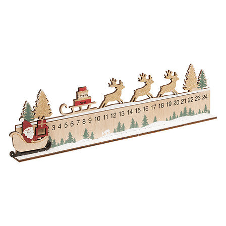 Adventskalender liniaal – 40 cm – rood MDF