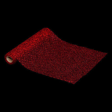 Mesh-stof met pailletten – rood – 28×300 cm