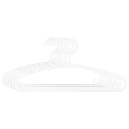 Set van 6 hangers kunststof wit