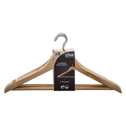 Set van 8 houten hangers