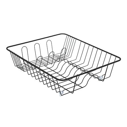 Zwart metalen afdruiprek met 1 vlak