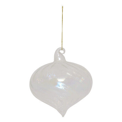 Iridescerende druppelbal – Ø 8 cm – glas