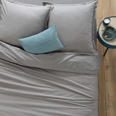 Dekbedovertrek 1-persoons 140 x 200 cm katoen grijs