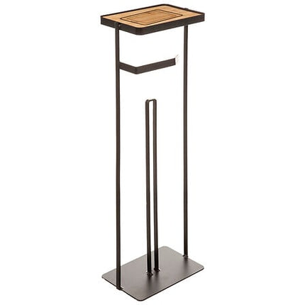modern color houtskoolkleurige toiletroldispenser en reserverolhouder