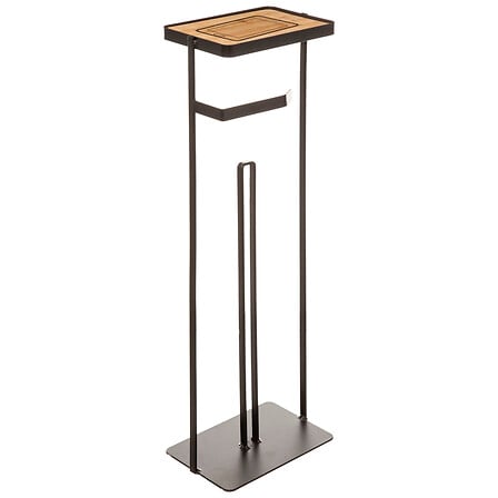 modern color houtskoolkleurige toiletroldispenser en reserverolhouder