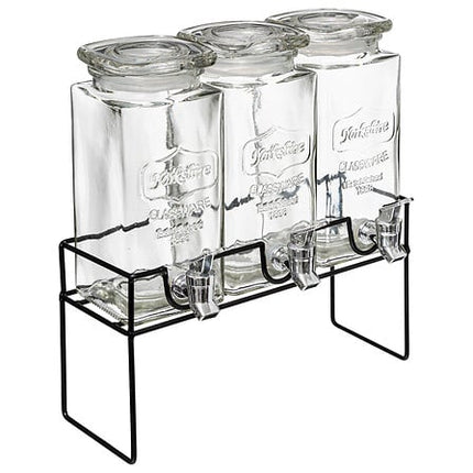set van 3 drankautomaten modern wood 1,5 l met standaard