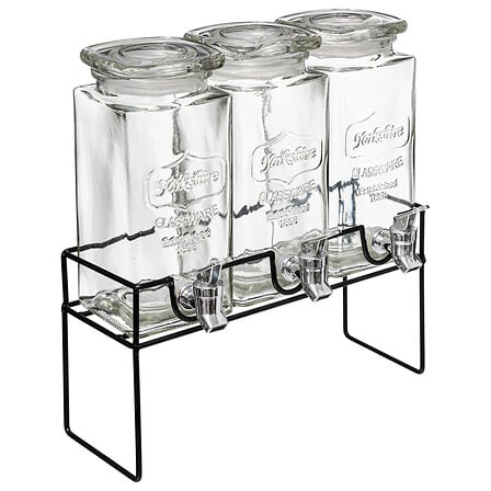 set van 3 drankautomaten modern wood 1,5 l met standaard
