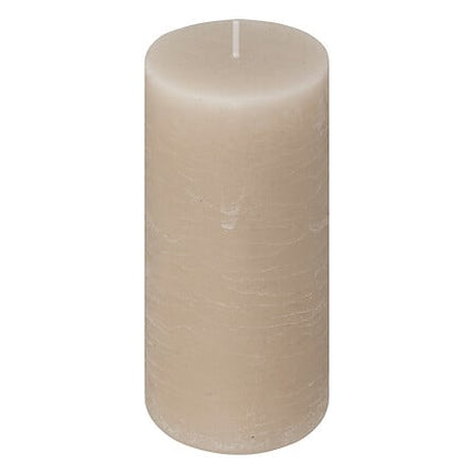 Ronde kaars Olia 6,8 x 14 cm taupe