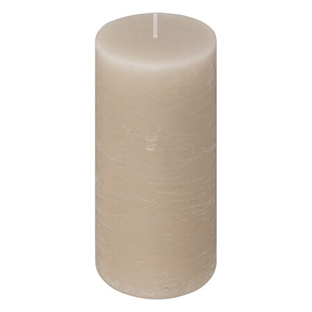 Ronde kaars Olia 6,8 x 14 cm taupe