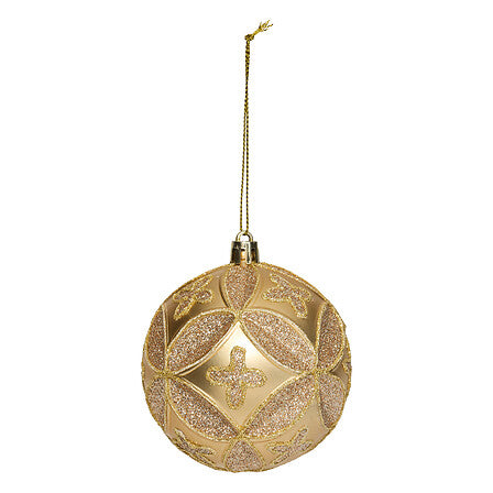 Glitterbal relief – Ø 8 cm – goud