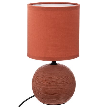Lamp bol geribbeld Timéo 25 cm hoog terracotta keramiek