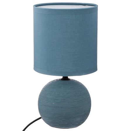 Lamp bol geribbeld Timéo 25 cm hoog wit keramiek