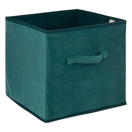 Opbergdoos 31 x 31 cm petrolblauw fluweel