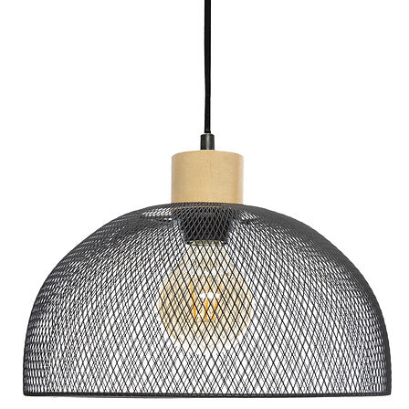 Hanglamp Sam diam 30 cm metaal en zwart hout