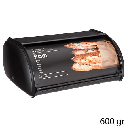 black edition metalen broodtrommel met reliëf
