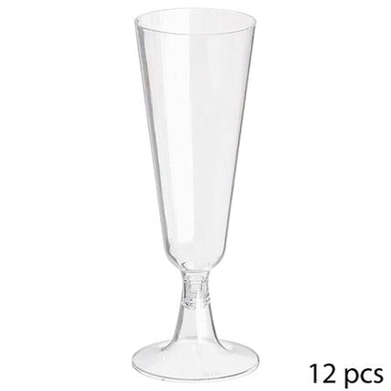 Set van 12 plastic champagneglazen 15 cl