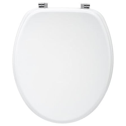 Toiletbril van hout en zink - wit