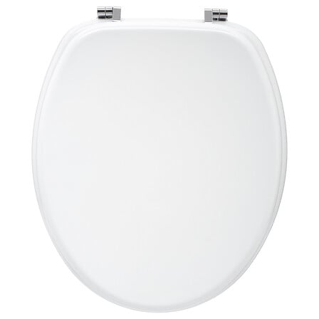 Toiletbril van hout en zink - wit